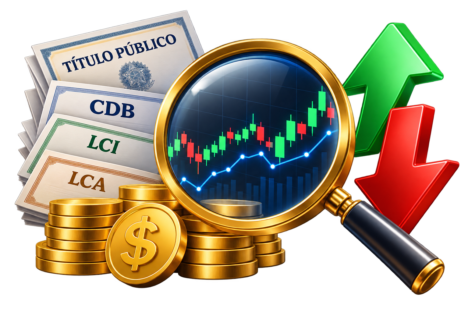 Avaliação a mercado com gráficos e moedas
