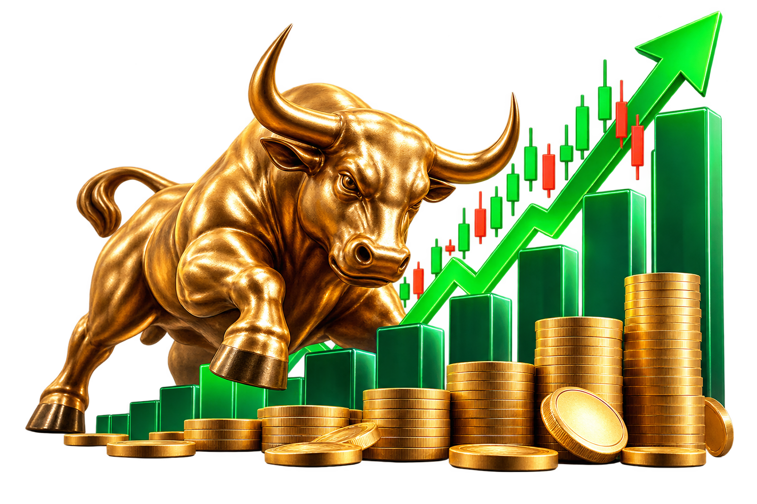 Touro dourado em alta no mercado
